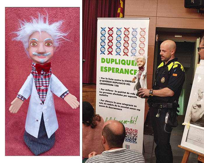 Actuación, construcción y sorteo de títere a beneficio de la Fundación Inversión Duplicación del cromosoma 15Q